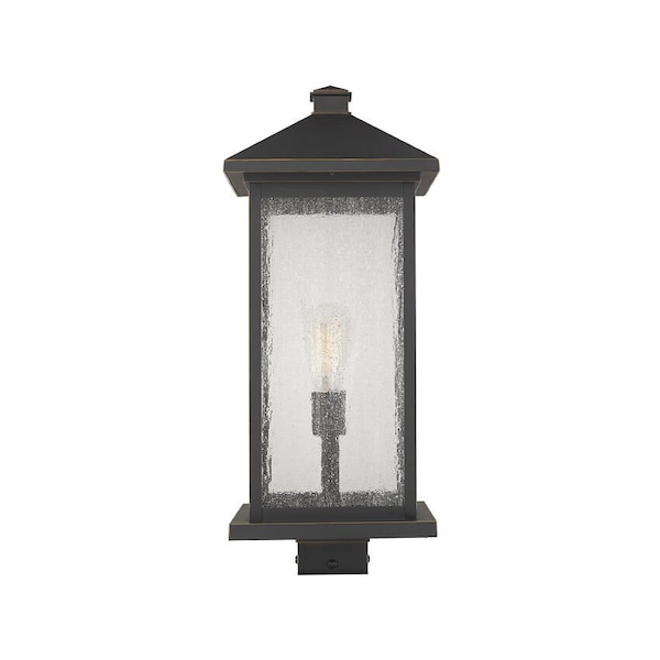 Z-Lite Portland 1 Light Outdoor Post Mount Fixture, Oil Rubbed Bronze And Clear Seedy 531PHBXLS-ORB - main